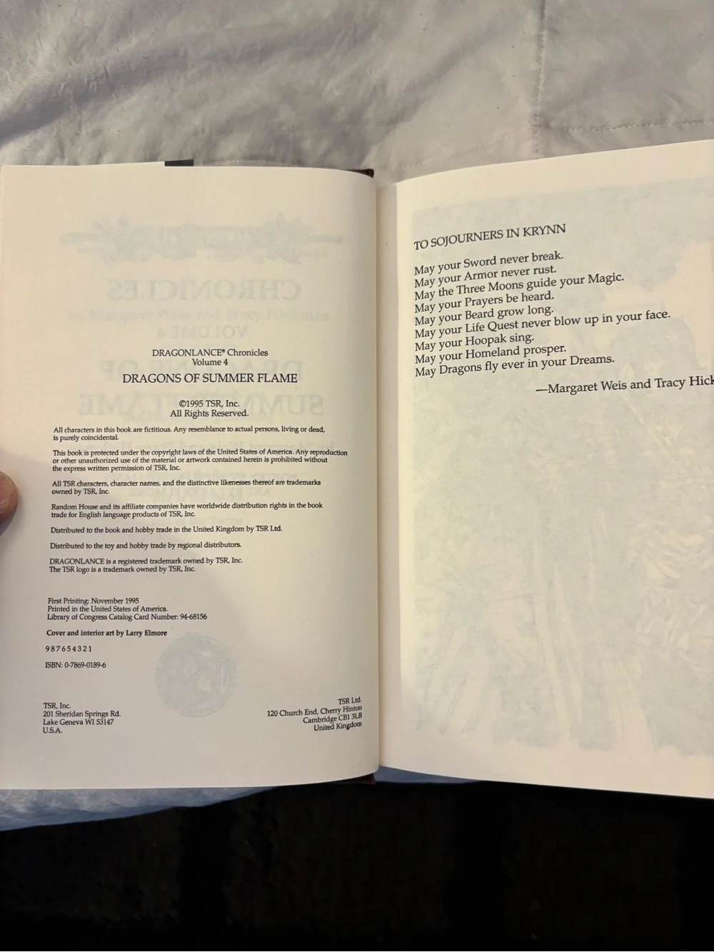 Dragonlance Dragons of Summer Flame Hardcover original dust jacket First edition